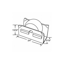 Manufacturer Varies Roller Assembly, Gray, Steel, 13/32 in H 52-614