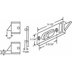 Sim Supply Tilt Slide Latch,Tilt Window,3-1/2" L  85-533WH-1