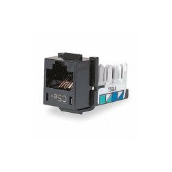 Hubbell Premise Wiring Modular Jack,0.875 in H,Black HXJ6BK