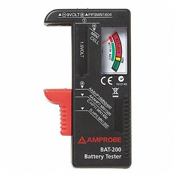 Amprobe Battery Tester, 1.5to9 VDC, Analog BAT-200