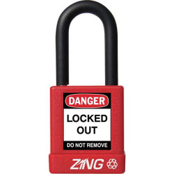 Zing Lockout Padlock,KD,Red,1-3/4"H  7030