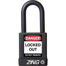 Zing Lockout Padlock,KD,Black,1-3/4"H 7036