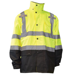 Radians® RW30 General Purpose Rain Jacket, 2X-Large, Hi-Vis Green, 1/Each