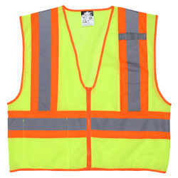 MCR Safety® Luminator™ Class 2 Two-Tone Mesh Vest, X-Large, Lime, 1/Each