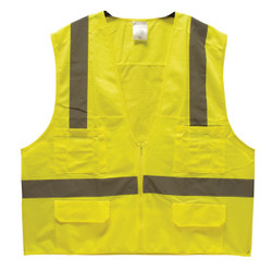 TruForce™ Surveyor's Safety Vest, Large, Lime, 1/Each