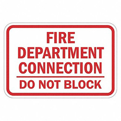 Lyle Rflctv Fire Connection Sign,12x18in,Alum T1-1850-EG_18x12