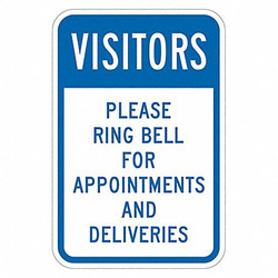 Lyle Rflctv Visitors Sign,18x12in,Aluminum T1-6125-EG_12x18