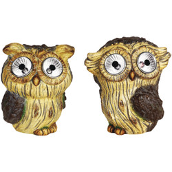 Alpine 6 In. Solar Brown Owl with LED Eyes QWR1062ABB Pack of 8
