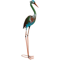 Alpine 40 In. H. Rustic Metal Standing Crane Lawn Statue HEH208