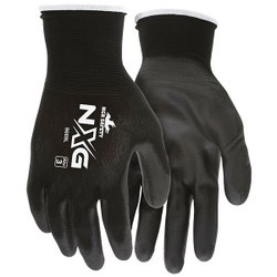 MCR Safety® NXG® PU Gloves, Large, Black, 12/Pair
