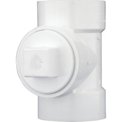 Charlotte Pipe 3 In. Test PVC Tee with Toe Saver Plug PVC 00444X 1000HA