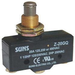 Sim Supply Snap Swch,20A,1 NO,1 NC,Panel Mt Plunger  5JEF0