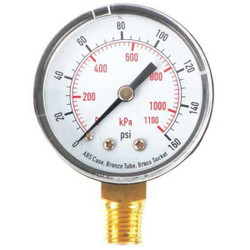 Sim Supply Pressure Gauge,Test,2 In  4FLU2