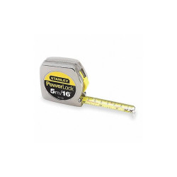 Stanley Tape Measure,3/4 In x 5m,Chrome,In/Ft/mm 33-158
