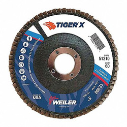 Weiler Flap Disc,5 in. x 60 Grit,7/8,12000 RPM 98910