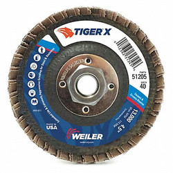 Weiler Flap Disc,5 in. x 80 Grit,7/8,12000 RPM 98911