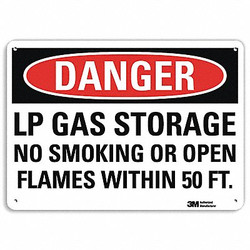 Lyle Danger No Smoking Sign,10" x 14",Alum U3-1782-RA_14X10