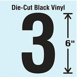 Stranco Die Cut Number Label,3 DBV-SINGLE-6-3