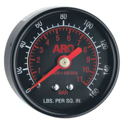 Aro Pressure Gauge,0 to 160 psi,2In,1/8In 104500