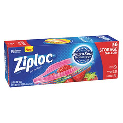 Ziploc Reclosable Poly Bag,Zip Seal,PK38 314470