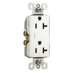 Legrand Recept,White,20 A,2P3W,Back; Side,1PK TR26352RW