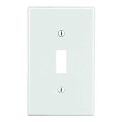 Hubbell Wiring Device-Kellems Tgl Swch Wll Plt,Stnd;Wht,1Gng,Smth Stn P1W