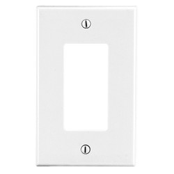 Hubbell Rocker Wall Plate,Stnd;Wht,1Gng,Smth Stn P26W