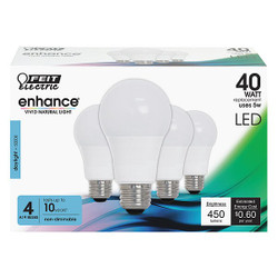 Feit Electric LED,5 W,A19,Medium Screw (E26),PK4 OM40/950CA10K/4