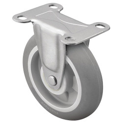 Shepherd Hardware Plate Caster,Rigid,Rubber,5 7/8"H PRI50120ZN-MNT