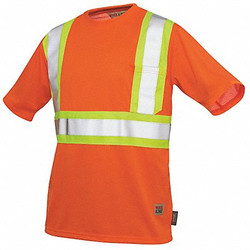 Tough Duck Hi-Vis Short Sleeve Shirt,2XL,Orange S39221
