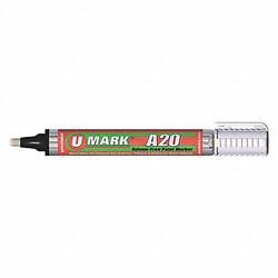 U-Mark Paint Marker with Reversible Tip,White 10705