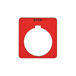 Schneider Electric Legend Plate,Square,Stop,Red 9001KN202RP