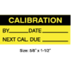 Stranco Calibration Label,ENG,Black/Yellow,PK350 TCF-22136