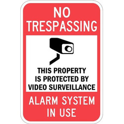 Lyle Rflctv No Trespassing Sign,18x12in,Alum  T1-1085-EG_12x18