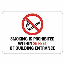 Lyle No Smoking Sign,10inx14in,Aluminum LCU1-0036-NA_14x10