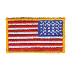 Heros Pride Embroidered Patch,U.S. Flag,Dark Gold 0038