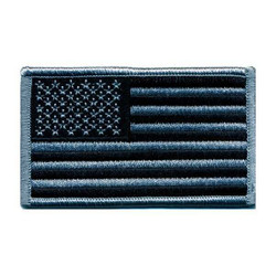 Heros Pride Embroidered Patch,U.S. Flag,Silver/Black 0042