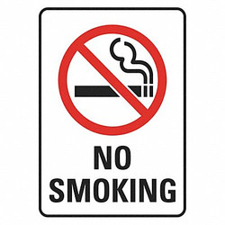 Lyle No Smoking Sign,7x5in,Reflctv Sheet,PK2 U1-1014-RD-PK2_5x7