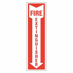 Lyle Rflctv Fire Extingsher Sign,14x4in,Alum LCU1-0066-RA_4x14