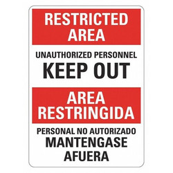 Lyle Restricted Area Sign,14inx10in,Plastic LCU1-0167-NP_10x14