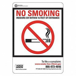 Lyle Reflective No Smoking Sign,14x10in,Alum LCU1-0197-RA_10x14