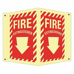 Lyle Fire Extinguisher Sign,10x12in,Aluminum LCVB-0041-GA_7x10