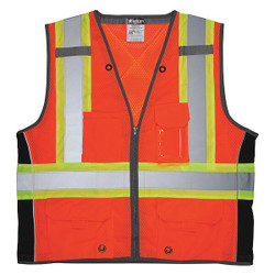 Mcr Safety High Visibility Vest,XL Size,Unisex SURVCS2OXL