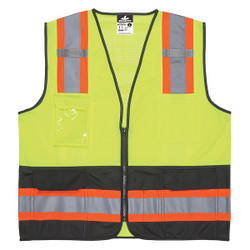 Mcr Safety High Visibility Vest,XL Size,Unisex WCCL2MLSZXL