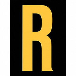 Stranco Reflective Letter Label,R,2-1/2in H,PK25 RUM200-R-YB