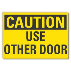 Lyle Door Instructn Caution Rflct Labl,7x10in LCU3-0232-RD_10x7