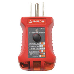 Amprobe Receptacle Tester, GFCI, 110 to 125V AC ST-102B