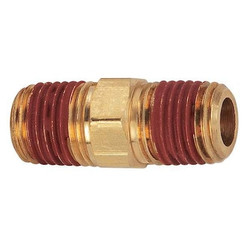 Parker Reducing Hex Nipple, Brass, 3/8 x 1/8 in VS216P-6-2