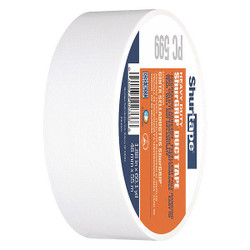 Shurtape Duct Tape,White,1 7/8 in x 60 yd,9 mil PC 009 WHI-48mm x 55m-24 rls/cs