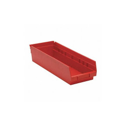 Quantum Storage Systems Shelf Bin,Red,Polypropylene,4 in QSB104RD